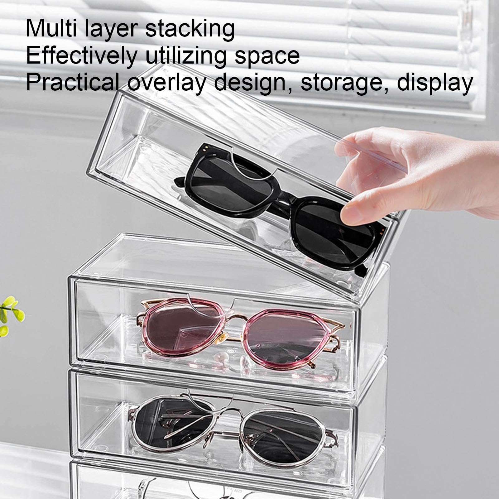 sonnenbrillen aufbewahrung schublade ARIOU Sonnenbrillen-Schubladen-Organizer, transparenter Schubladen-Organizer für Brillen, multifunktionale, staubdichte Organisationsbox, Schreibtisch-Aufbewahrungsbox für Brillen Amatriciana Größe:600x900mm Schreibwaren Halfter mit großer