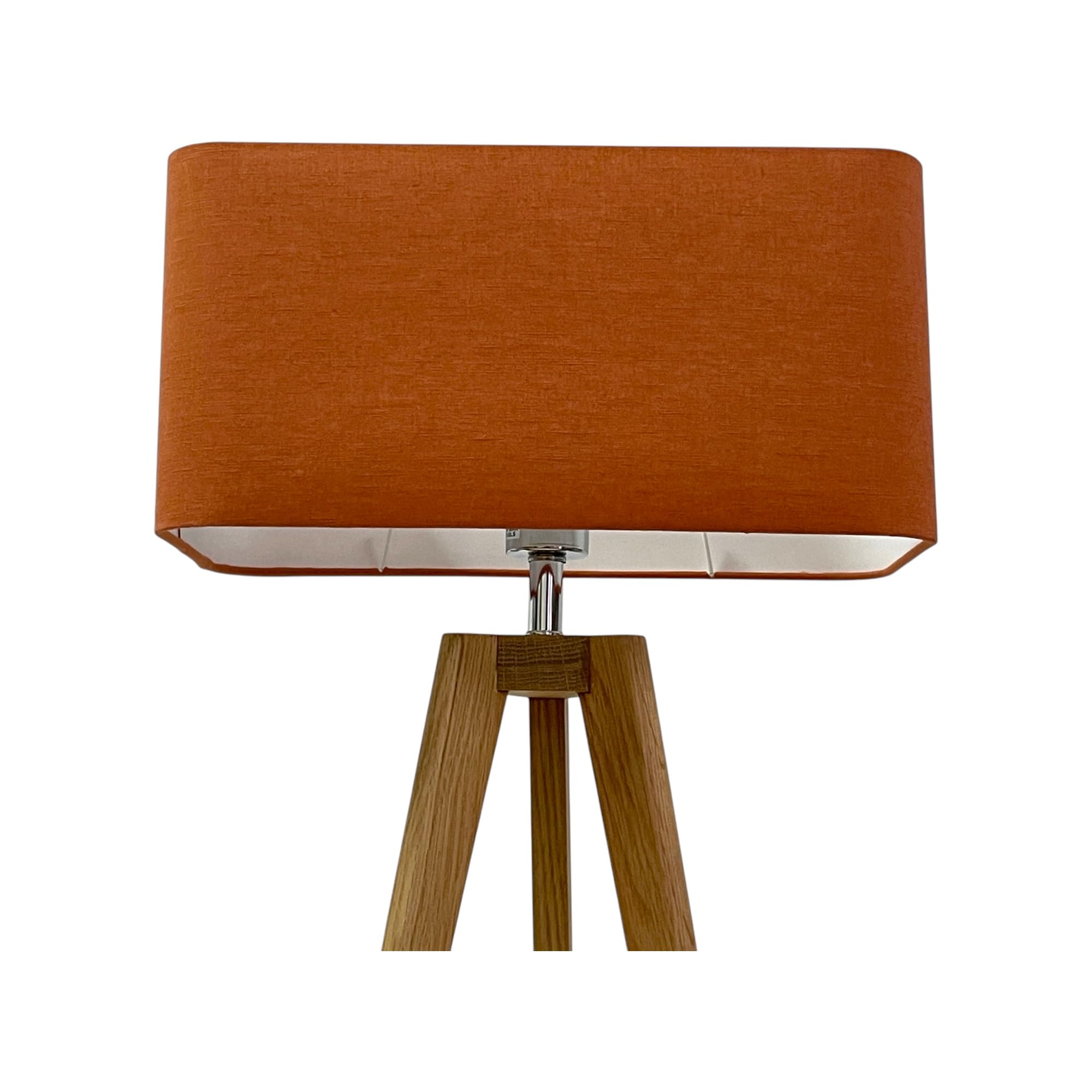Burnt Orange Textured 100% Linen Rounded Rectangle Lampshade