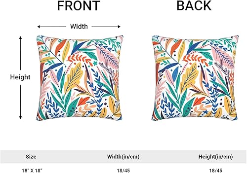 Miniatura 3 de jajoaier Juego de 2 fundas de almohada de hojas de palma tropical de 18 x 18 pulgadas, fundas de almohada con flores tropicales, arte abstracto,