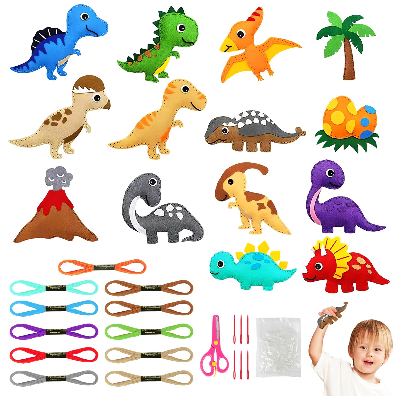 Vicloon First Sewing Kit for Kids, 12-Piece Cute Animal Keychain Sewing Craft Kits, Fun Sewing DIY Kits, Introduction to Sewing Kit for Kids Age 5-12 Learn to Sew Arts and Crafts — view 10