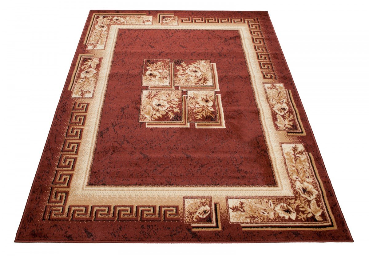 Grand Tapis De Salon - Marron Brun - Parfait Pour La Chambre - Design Classique - Motif Clé Grec - Plusieurs Coloris & Tailles "VERONA " 140 x 200 cm