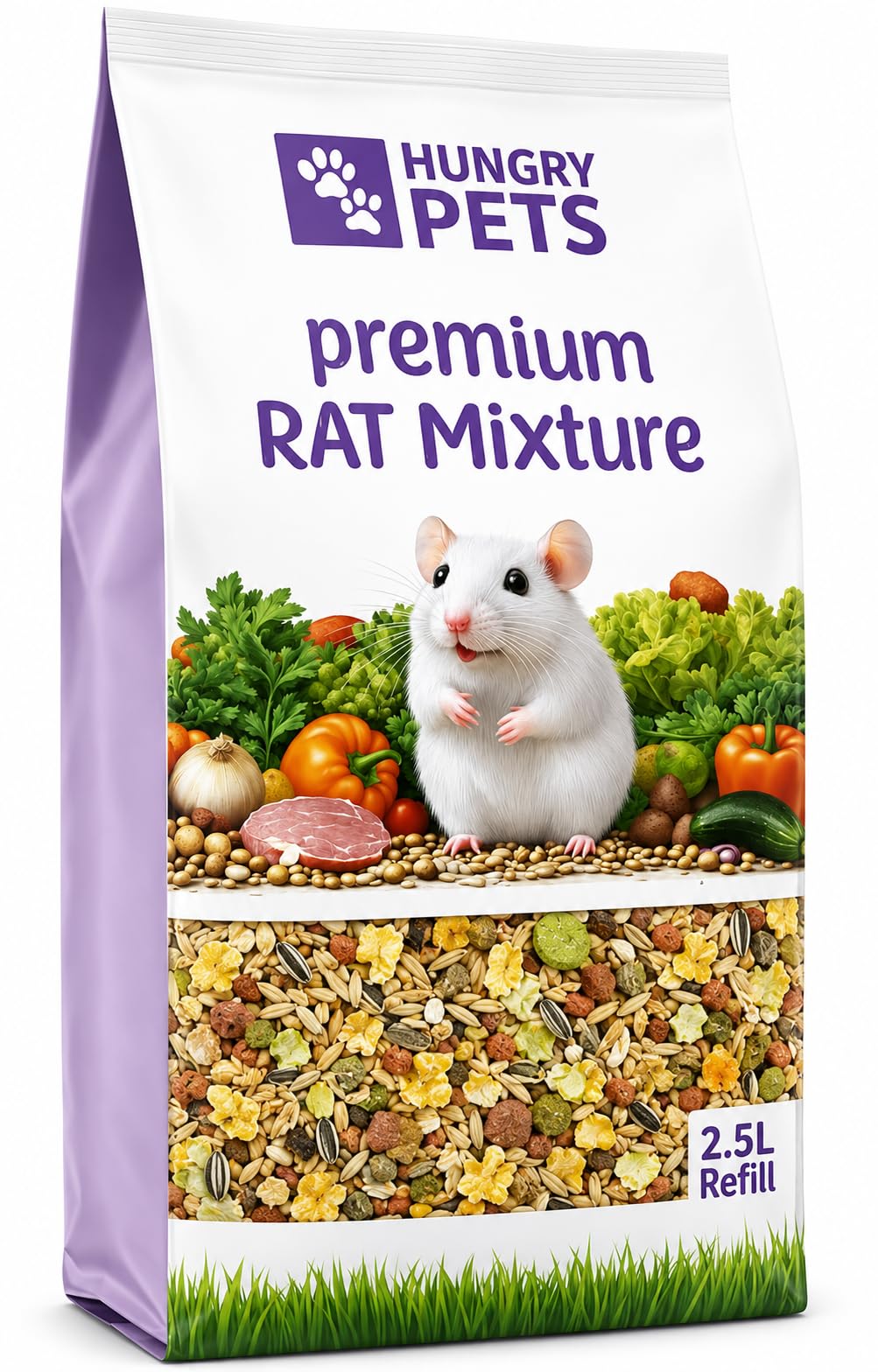 Hungry Pets Rat Food Mix, 2.5L Refill Bag