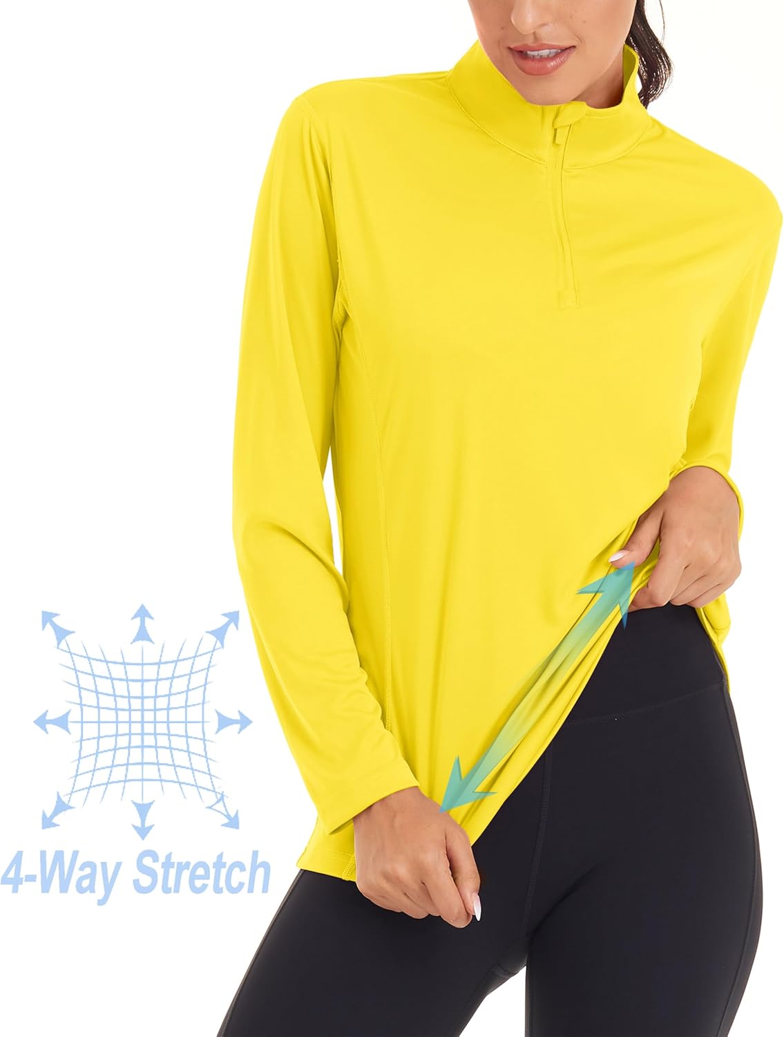 MAGCOMSEN Women's Shirts Long Sleeve 1/4 Zip UPF50+ UV Sun Protection Quick Dry Workout Hiking Athletic Shirts Rash Guard - Image 4