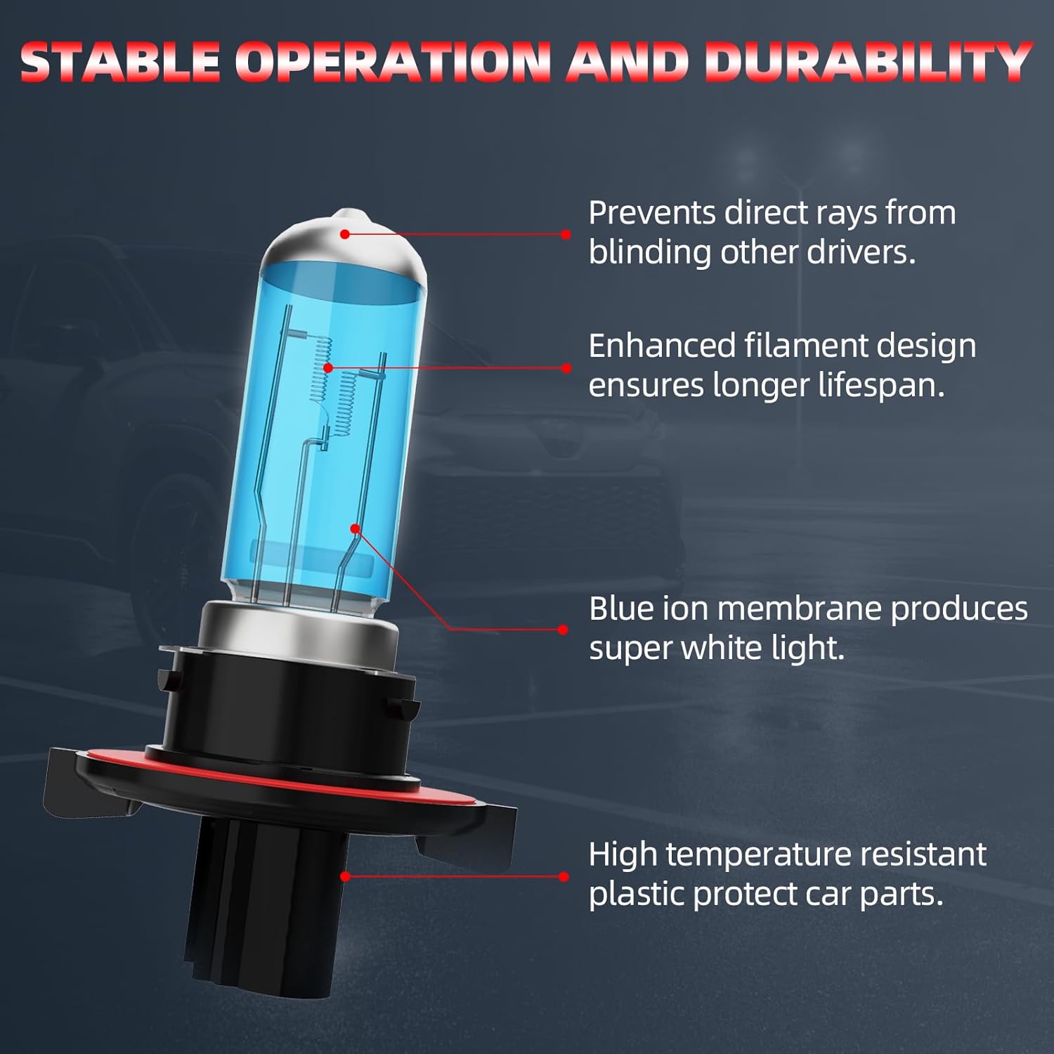 Light Bulbs Fit For Ford F250 F350 F450 F550 Super Duty 2005-2020, 9008 High Low Beam High Performance Halogen Headlight Bulb Combo, 6000K White Light, Pack of 2