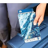 Vista 86 de FINTIE Soporte para pasaporte, cartera de viaje delgada con bloqueo RFID, funda protectora para pasaporte, esencial con ranuras para tarjetas
