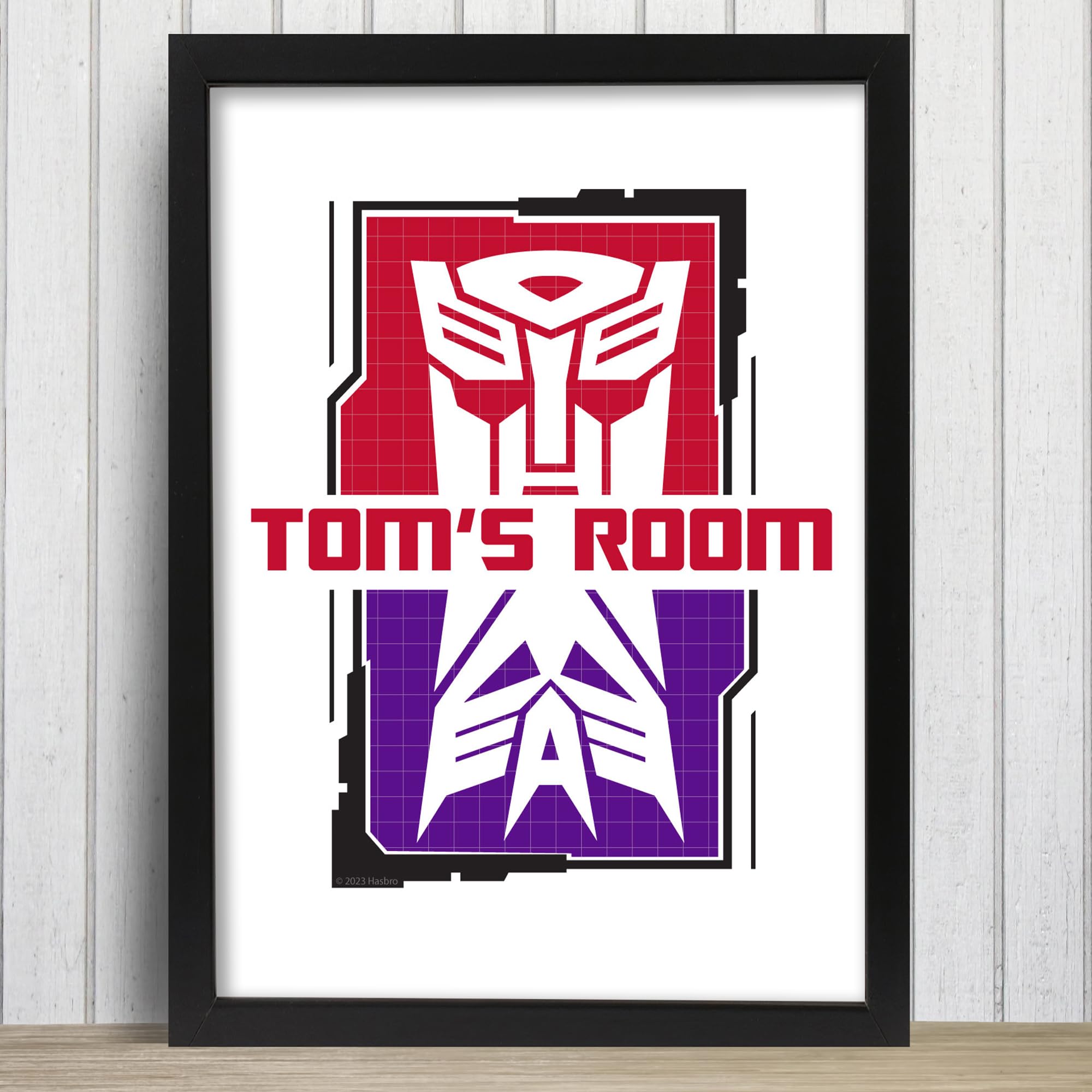 Themed Red, Blue, Yellow Transformers Print - Logo Personalised Name Wall Art Poster (21Cm X 29.7Cm - A4)