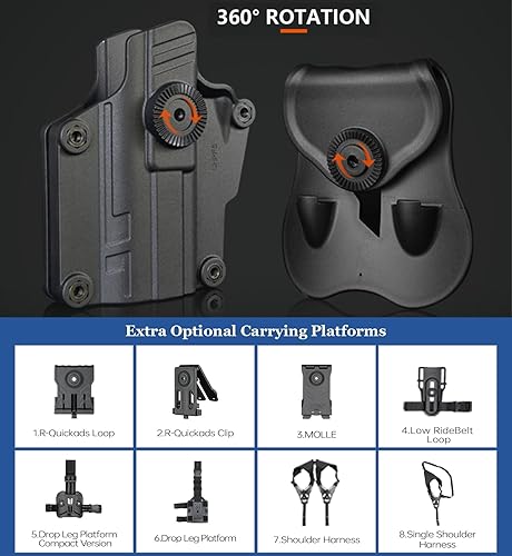 Miniatura 5 de Funda Mega-Fit con paleta, se adapta a las pistolas compactas y de tamaño completo más populares, se adapta a pistolas con punto rojo, se adapta a