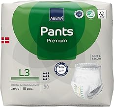 Abena Pants Premium Inkontinenzhose zum Hochziehen, Eco-Labeled Inkontinenzhose für Männer und Frauen, diskret, schützend, atmungsaktiv, bequem – Größe L 3, Taille 100–140 cm, Saugfähigkeit 2200 ml,