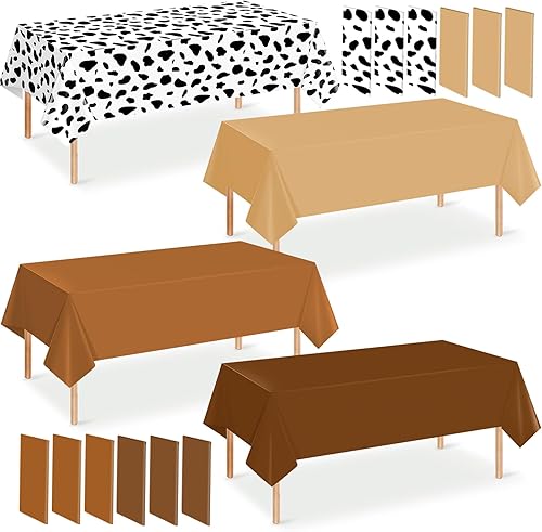 Miniatura 17 de Paquete de 12 manteles de plástico hawaianos para mesas rectangulares, cubierta de mesa desechable tropical rosa, verde, amarillo, mantel Rosa Rojo