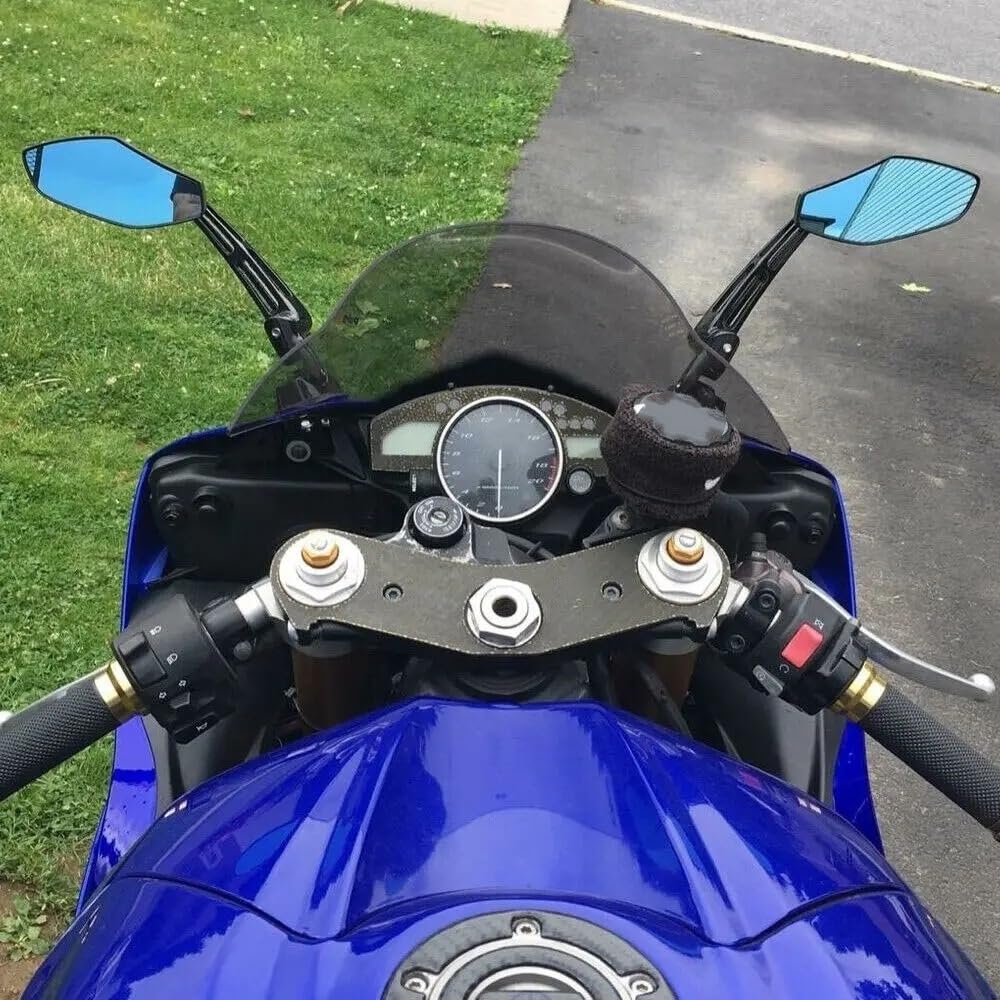 Espejos de extremo de manillar moto Retrovisores M Compatible Con FZ1 FZR YZF 600 R R1 R6 R6S 1000 2 Uds Espejos Retrovisores De Carreras Para Motocicletas Modificación De Motor