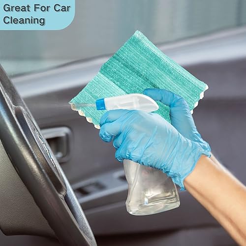 Miniatura 7 de SUABO Paños de cocina de madera verde turquesa, paquete de 6 paños de cocina de secado rápido, toallas de limpieza absorbentes para cocina y baño