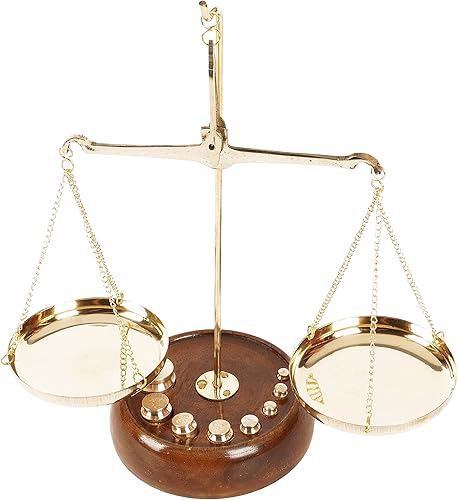 IBA Indianbeautifulart Báscula de boticario vintage coleccionable de latón para decoración del hogar, báscula de equilibrio de peso antigua Taraju