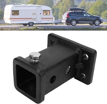 Trailer Hitch Receiver Adapter, Moulded Steel Tow Bar Hitch Receiver Tube, Reliable Wear Resistant 2in Bolt On Receiver Tube, Universal for Pickup Trucks