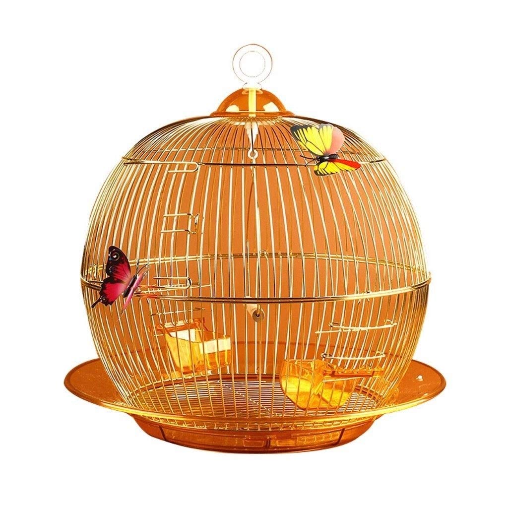 Sjdopulse Gold Solid Bird Cage Creative Metal Birdcage Parrot Pearl Bird Canary Ornamental Birdcage Bird Cage For Lovebirds Finches Parrotlet Bird Cage