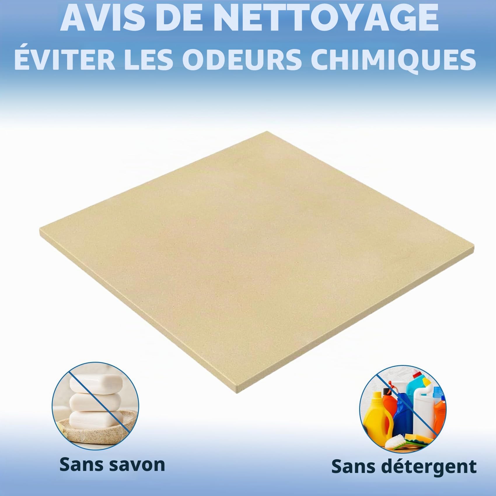 SafBbcue Pierre à pizza carrée en cordiérite : idéale pour Ooni Koda & Fyra 12, four à pizza Uuni, 33,5 x 33,5 x 1,1 cm