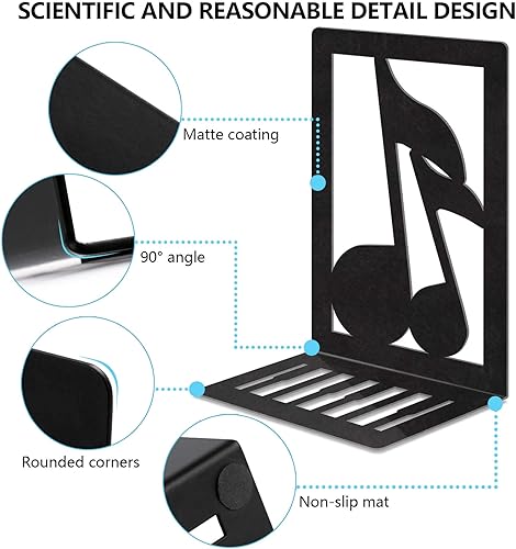 Miniatura 8 de Sujetalibros de metal, sujetalibros decorativos pesados para estantes, sujetalibros decorativos para el hogar para libros pesados, soporte