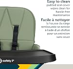 Safety 1st Lily High Chair - Compact Fold, Lightweight Design, Easy Clean, Modern Style - Mineral Green