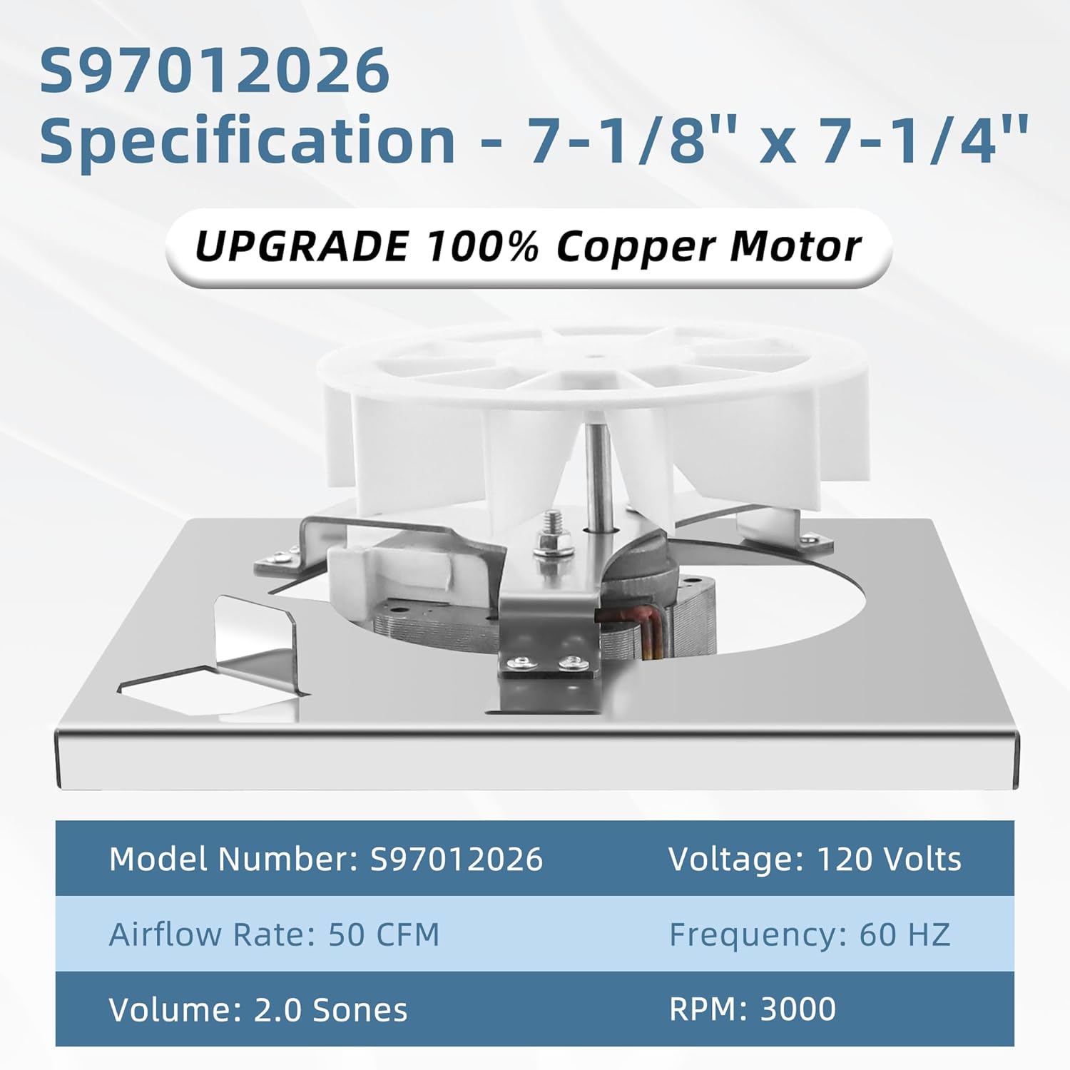 【Upgraded 100% Copper】 696N-R02 B Unit Bathroom Exhaust 50CFM Fan Motor Assembly S97012026 Compatible with Bro-an Nu-Tone 696N-R02 B 696N-R01 B 688-K 688-J 688-H 688-G 663-G 663-H 663-J by Fetechmate