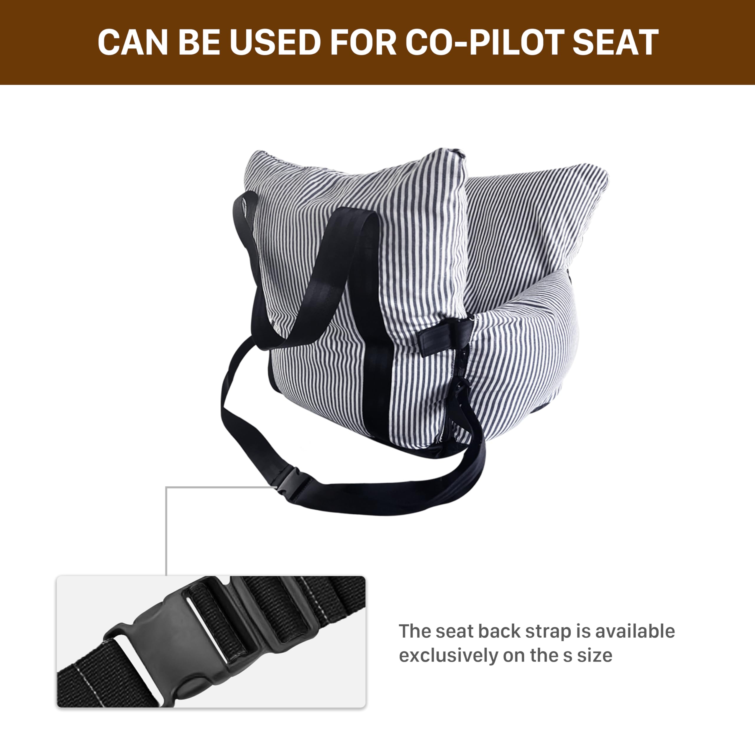 Siège Auto Sécurisé pour Petit Chien 6kg - Panier Voiture avec Ceinture, Base Anti-Glisse & Poches - Housse Amovible et Lavable