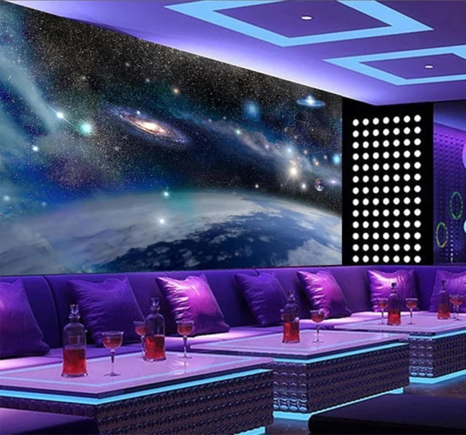 XLMING Three Dimensional Cartoon Starry Sky Planet Universe 3D Wallpaper Luxury Home Dining Decor Paste Sofa Living Room The Wall for Bedroom Mural-430cm×300cm