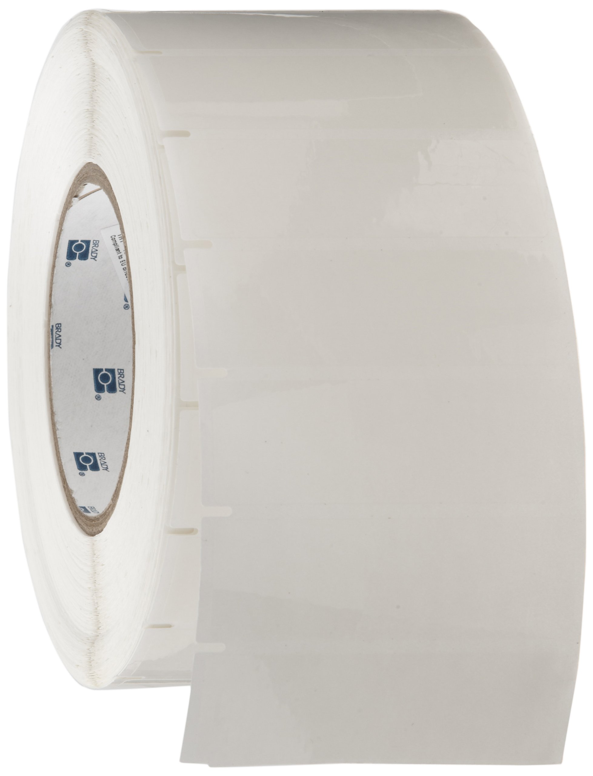 Etiqueta Brady de 3" x 1" en poliéster B-430 transparente brillante de 3000 piezas 2