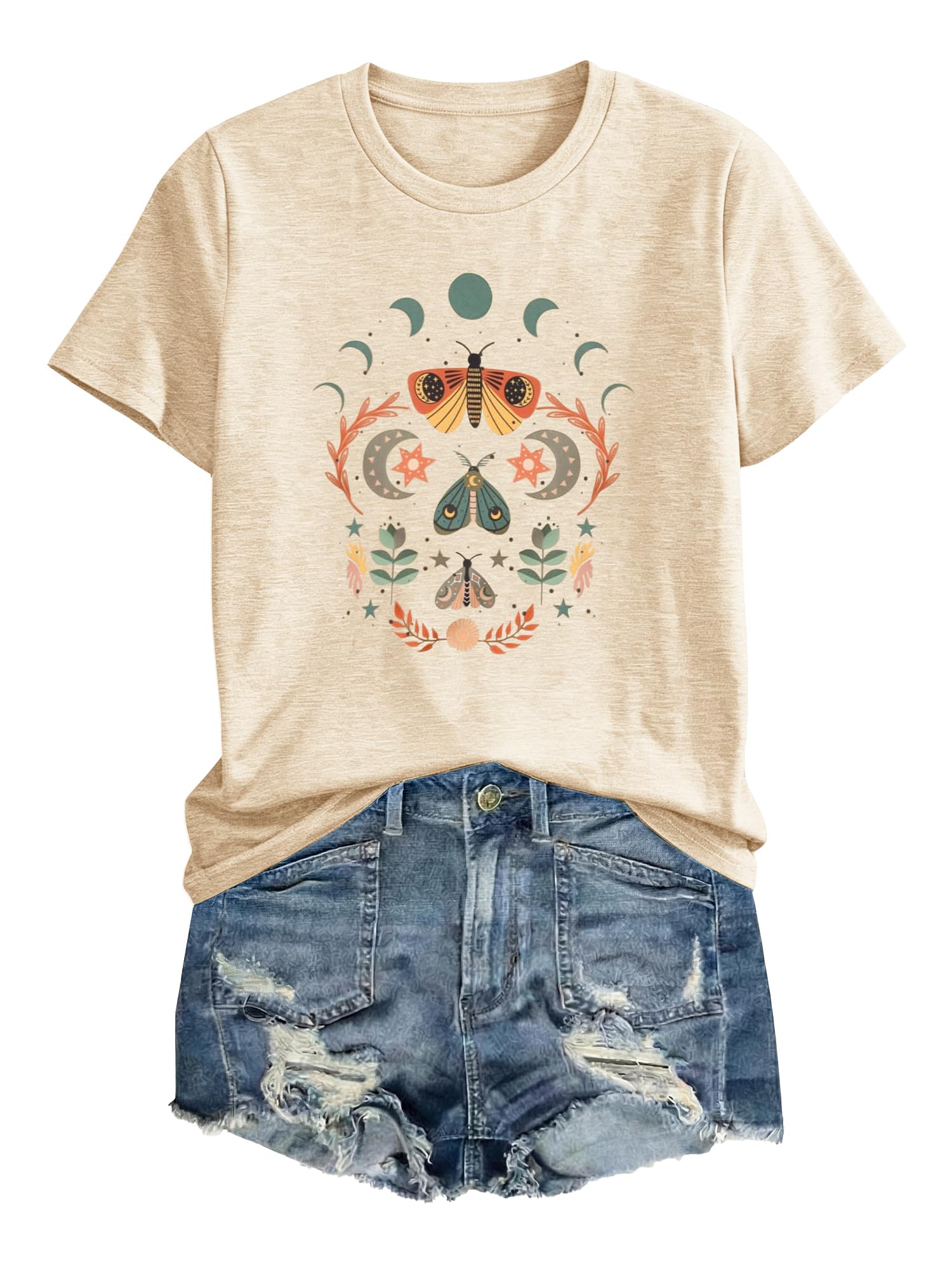 Anbech Women Dandelion Print T Shirts Summer Short Sleeve Graphic Tees | Cute Dandelion Paw Print Tshirt Casual Crewneck Loose Fit Flower T-shirts Teen Girls Colorful Comfy and Soft Daily Wear