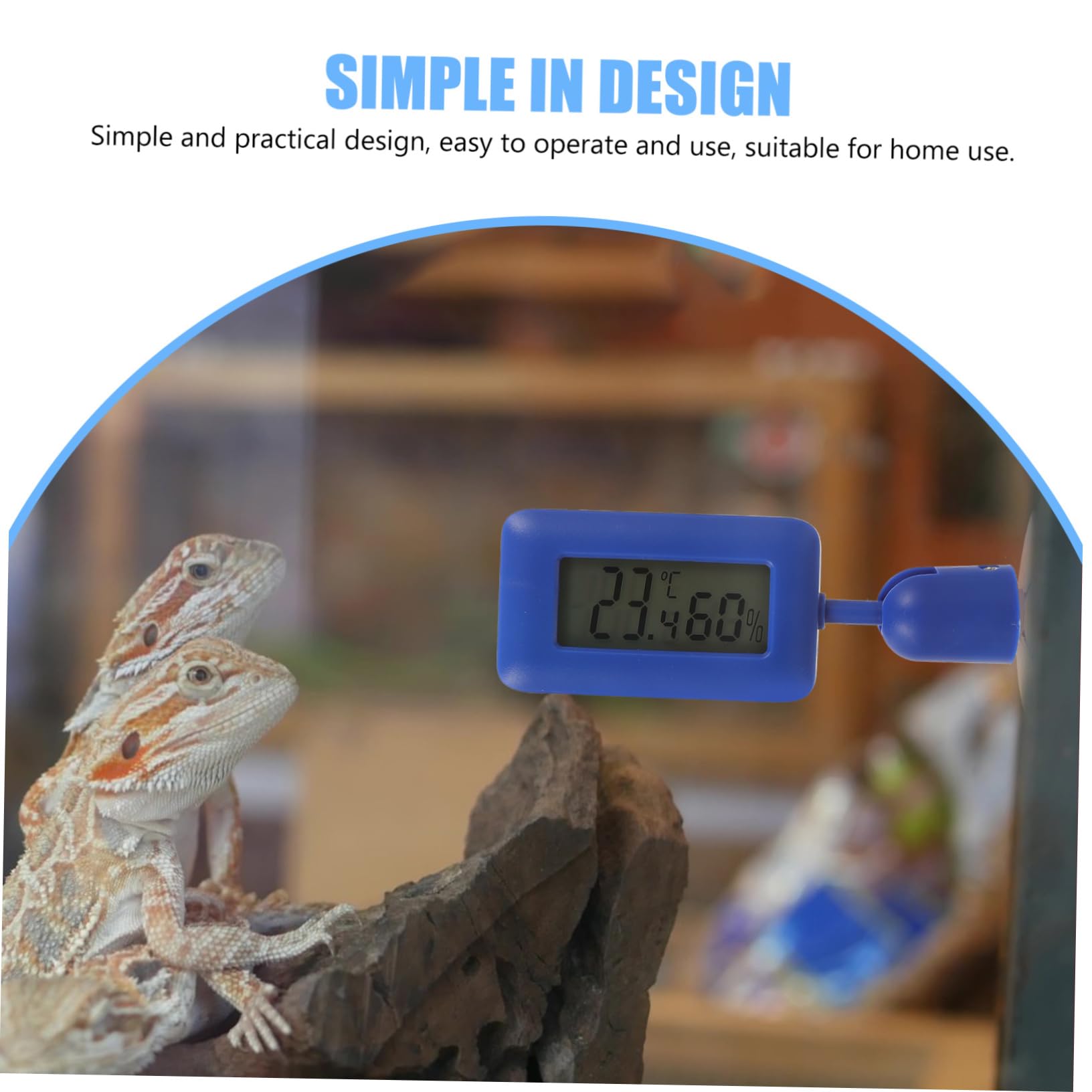 Sosoport 4stücke Reptilien-thermometer Mit Saugnapf Drehbar Blaues Hygrometer Für Terrarien Und Aquarien Digitale Temperatur Und Luftfeuchtigkeitsmessung Installieren Und Praktisch Für