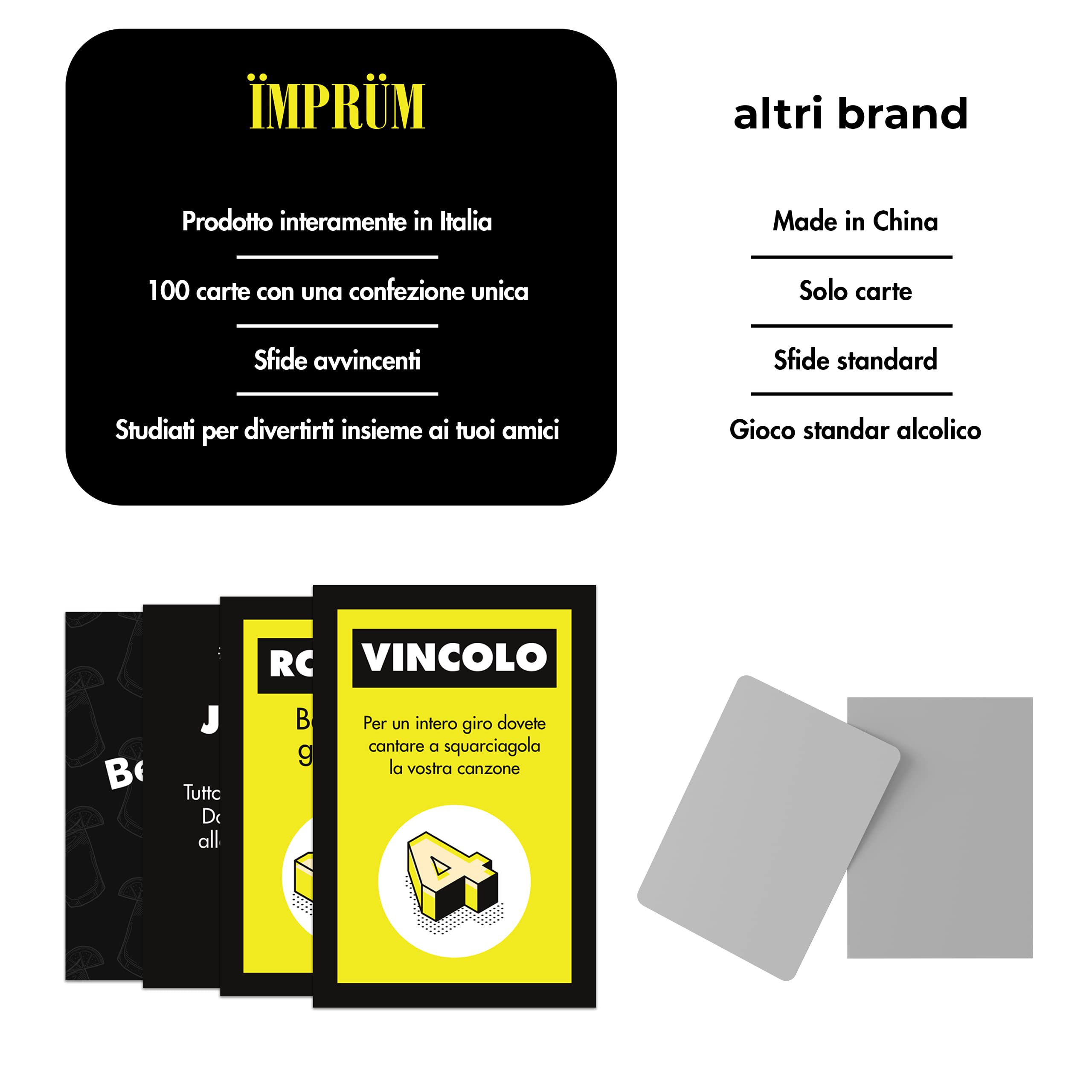 Giochi Alcolici Da Tavolo - Carte Per Gioco Alcolico - Regali Divertenti - Do Or Drink Italiano - Gioco Da Tavolo Per Adulti- 100 Cards Alcoliche