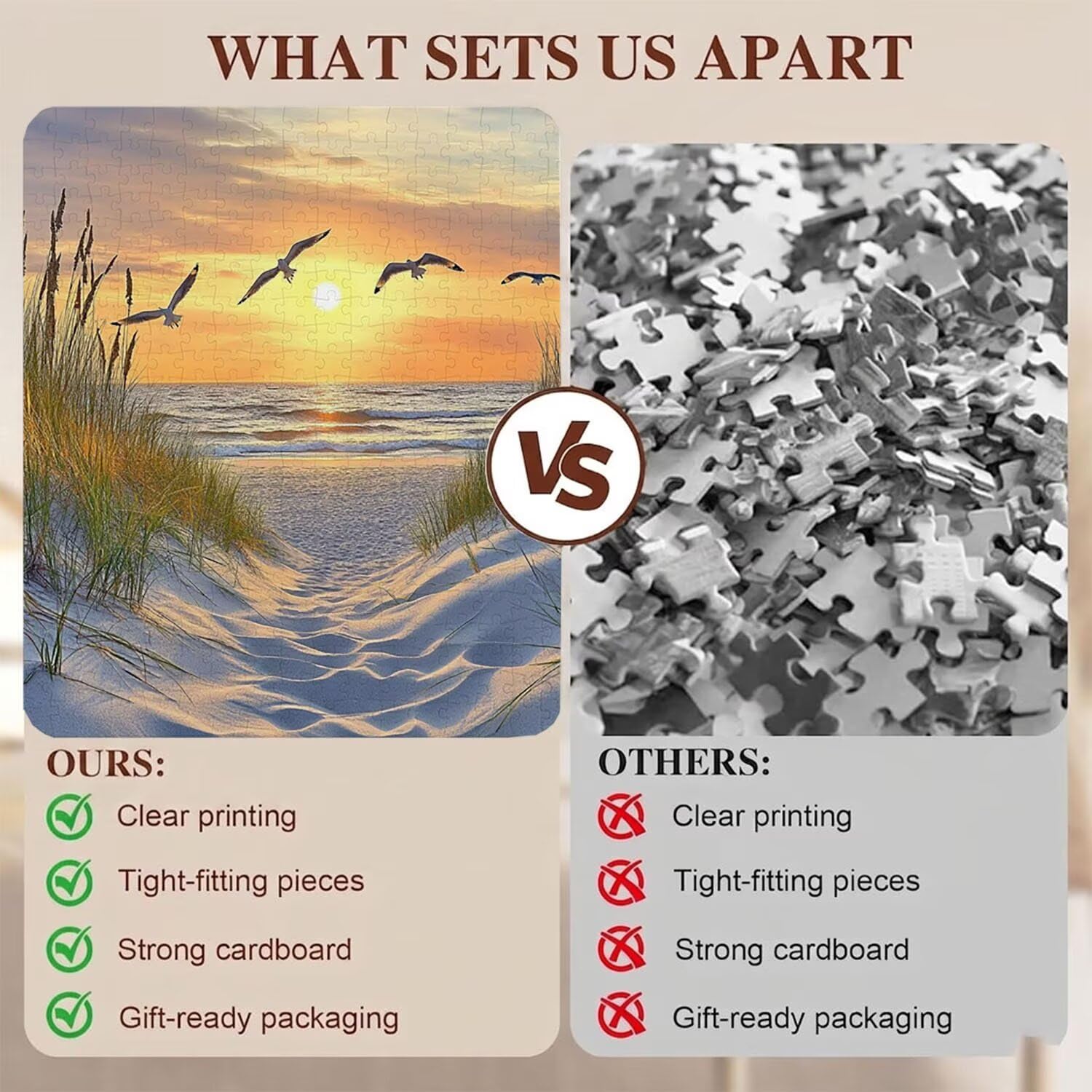 spiaggia Gabbiano Puzzle 5000 Pezzi per Adulti, Puzzle in Legno - Collezione Classica con Poster Incluso - Sfida di Concentrazione e Passatempo Antistress, Gioco per Famiglia, 156 x 105 cm f0-872