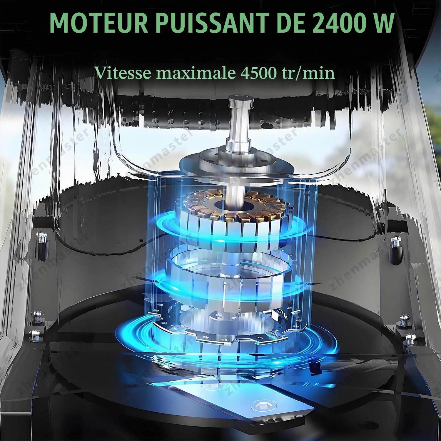 Broyeur De Jardin Électrique Puissant 2400W Avec Sac 50L, Déchiqueteuse À Bois 40mm Sur Roues, Broyage Silencieux Pour Branches, Feuilles Et Déchets Végétaux