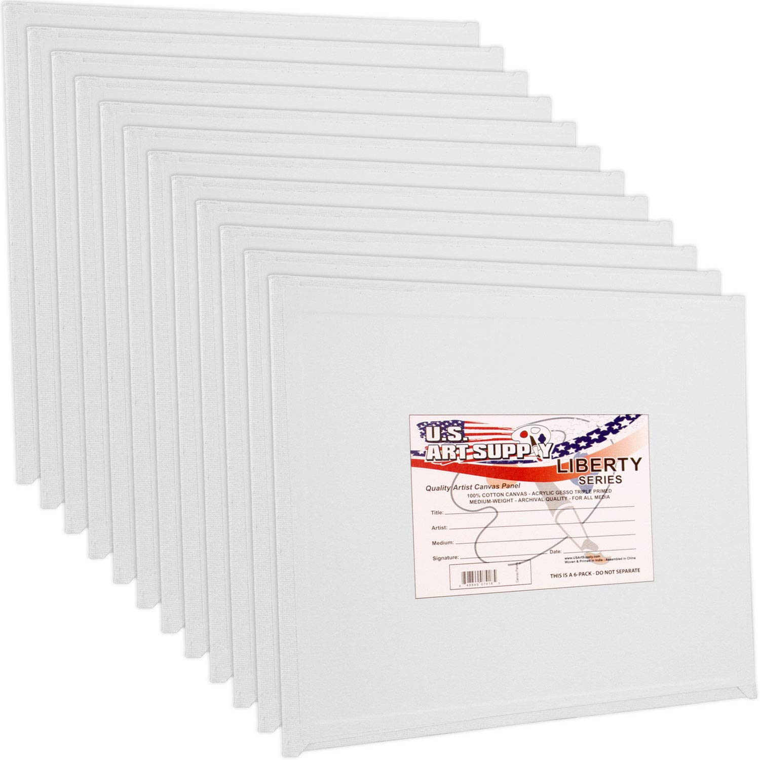 US Art Supply 12 X 12 inch Professional Artist Quality Acid Free Canvas