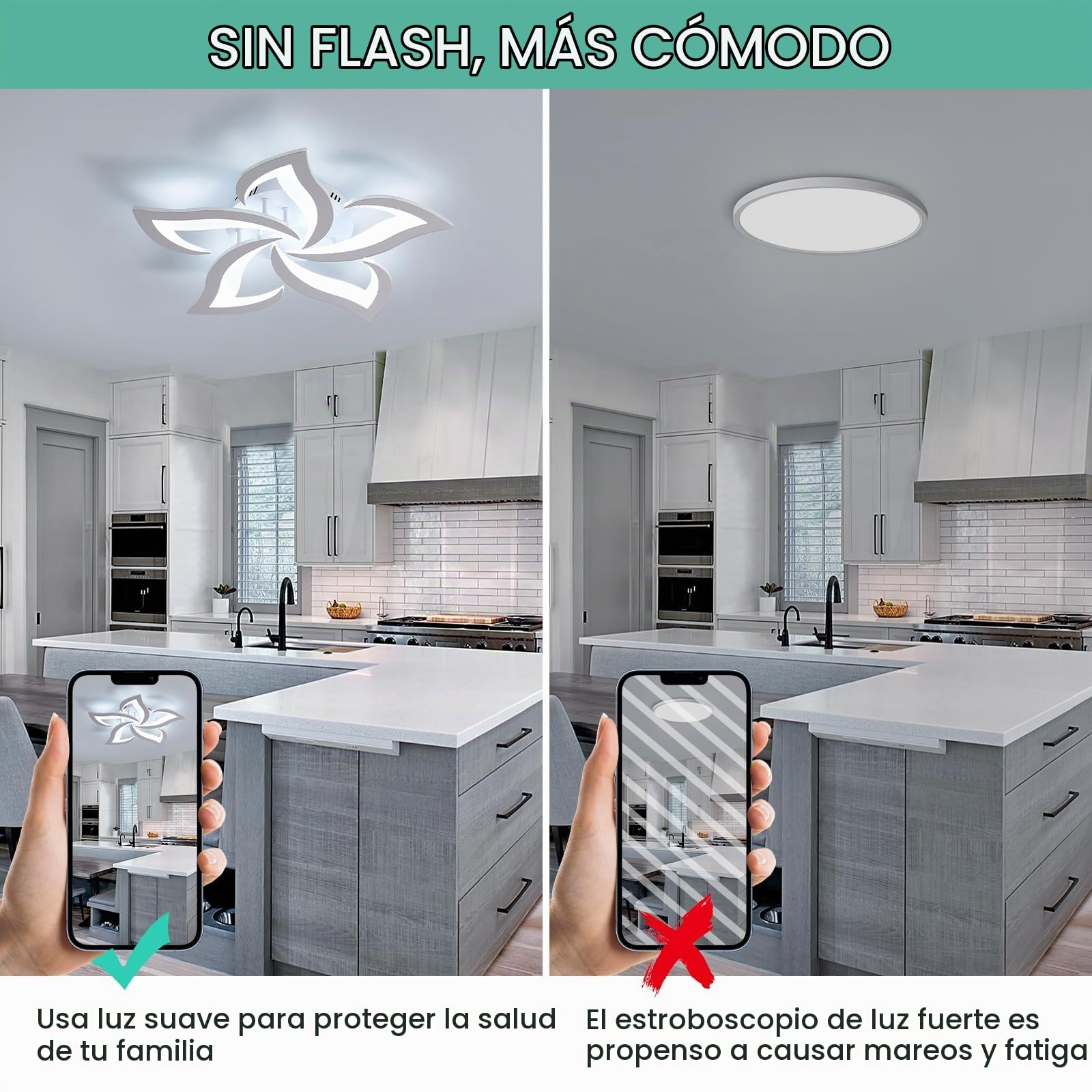 Dorlink Lampara Techo Led,60W 5400LM Plafon Led Techo Blanca Moderno, Estilo NóRdico Lampara Techo Salon para Dormitorio Cocina Sala de Estar Pasillo Comedor BalcóN, 60cm,Blanco Frío 6500k