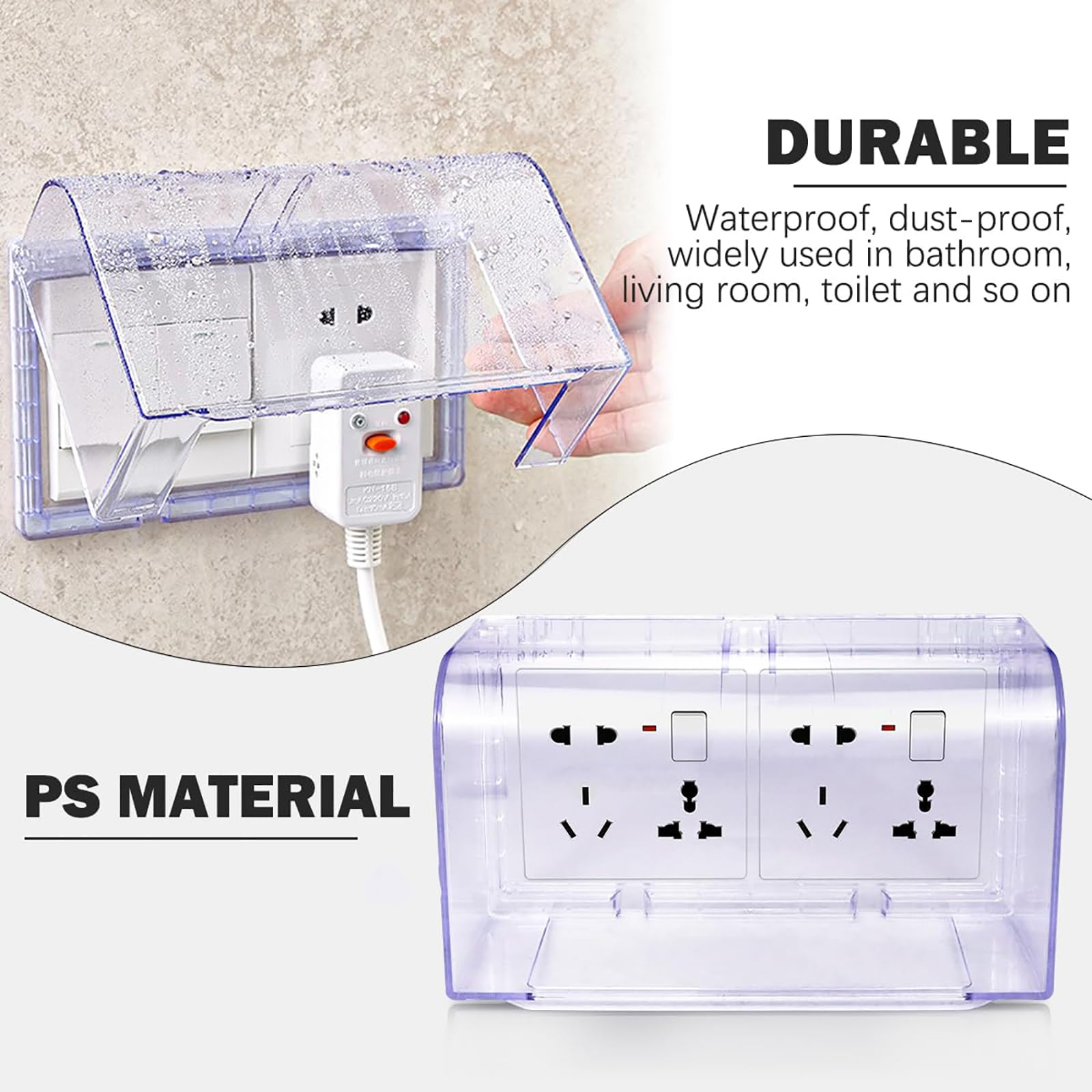 Switch Board Cover for Kids Safety, Switch Boards for Home Wall, Waterproof Box Bathroom Waterproof Socket Protective Cover Protection, Durable Switch Board for Home Wall(20.2 * 12.1 * 7.5cm Blue) - Image 3 thumbnail