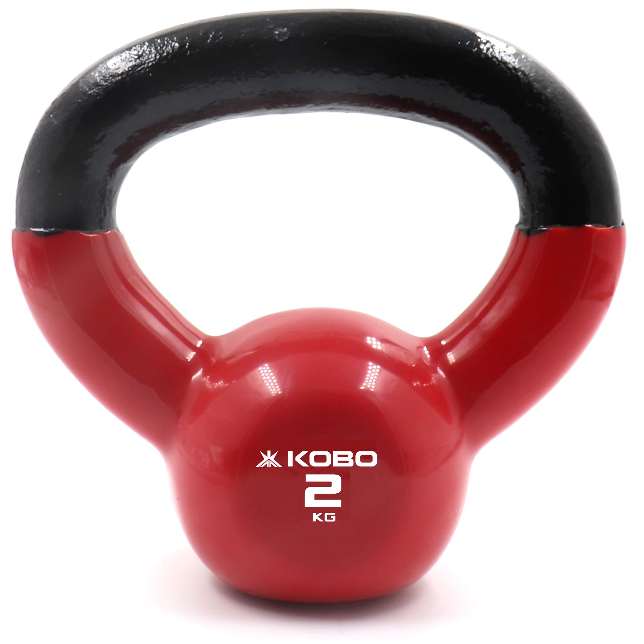 Kobo Vinyl Coated Cast Iron Kettlebell with Wide Handles for Cross Training, Swings, Body Workout and Muscle Exercise