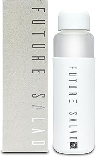 FUTURE SALAD Glass Water Bottle – 11.2 fl oz (330ml) Leak-Proof Drinking Bottle with Secure Lid, Portable & Reusable for Daily Hydration
