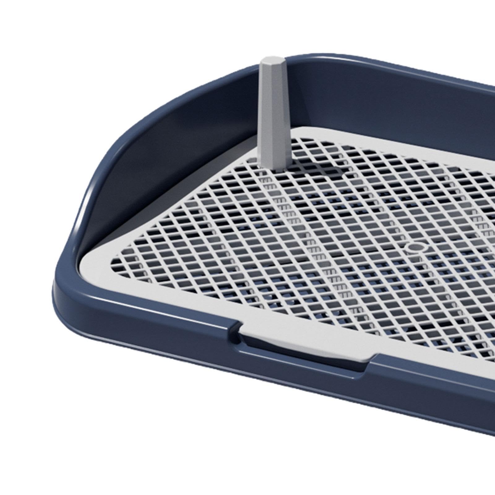 Baoblaze Pee Pad Holder Dog Toilet Puppy Pee Pad Indoor Dog Training Toilet Dog Potty Tray Training Pad for Home Use Hospital Rabbit, Navy Blue