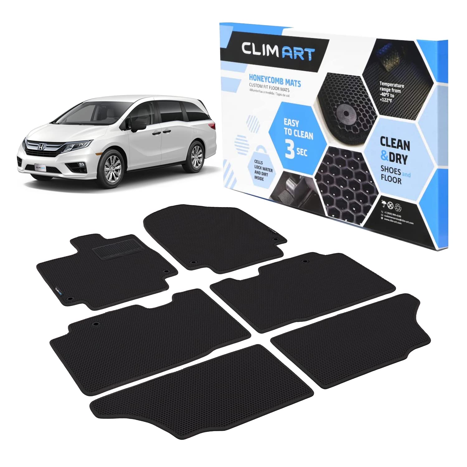 CLIM ART Honeycomb Custom Fit Floor Mats, All-Weather