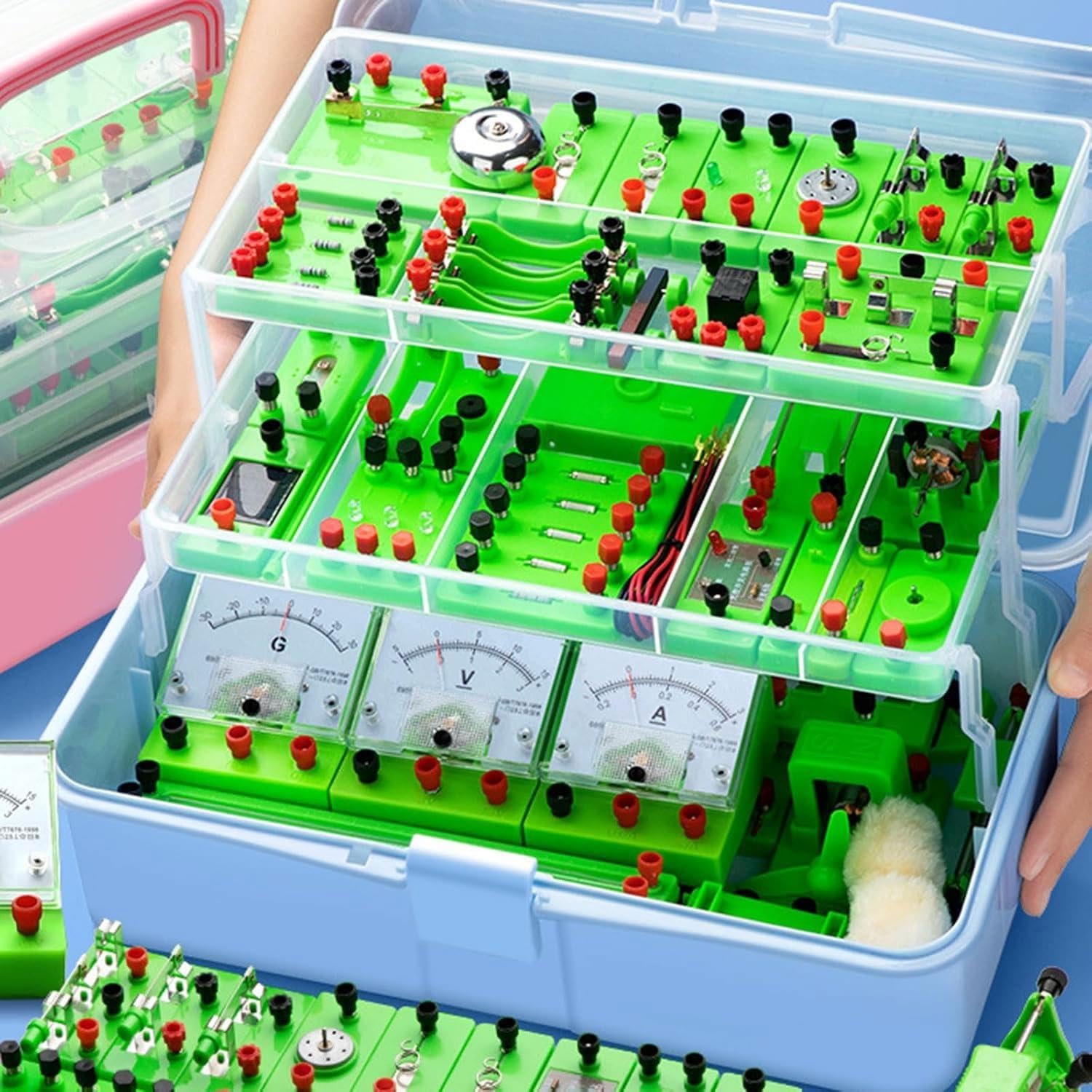 Kit for esperimenti su elettricità e magnetismo Laboratorio di fisica | Kit di base for l'apprendimento dell'elettricità nei circuiti di base Elettromagnetismo