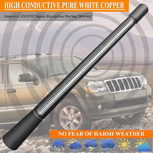 Miniatura 5 de Antena de repuesto de 7 pulgadas para Jeep Grand Cherokee (2005-2010), antena Jeep Grand Cherokee, mástil de antena de goma flexible
