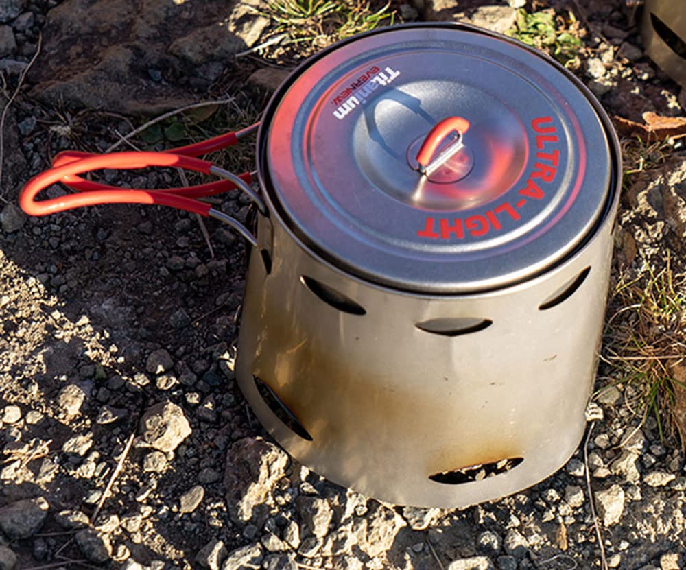 バーベキュー・調理用品 EVERNEW Ti U.L. Pot 900 VESUV Windshield EVERNEW EBY643 Titanium VESUV Windshield/0.9L Pot for Ti