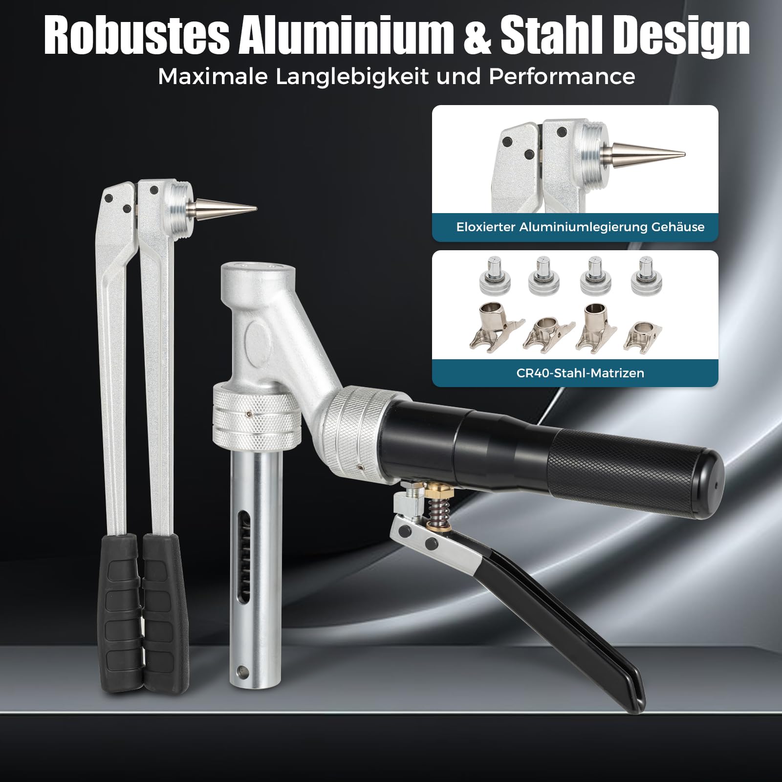 Pinza idraulica 16 – 32 mm per Rehau HIS 311 – Pinza idraulica per tubi in lega di alluminio, per tubi compositi, per manicotti scorrevoli