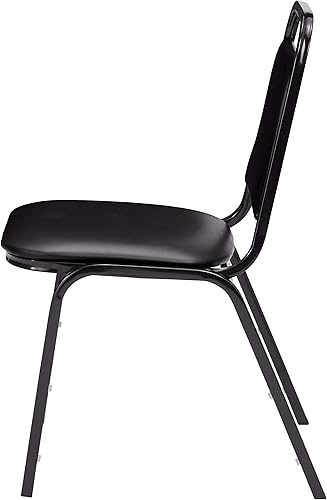 Miniatura 5 de OEF Furnishings OEF9100 Series - Sillas de banquete de alta calidad (4 unidades, vinilo, negro pantera, marco negro)