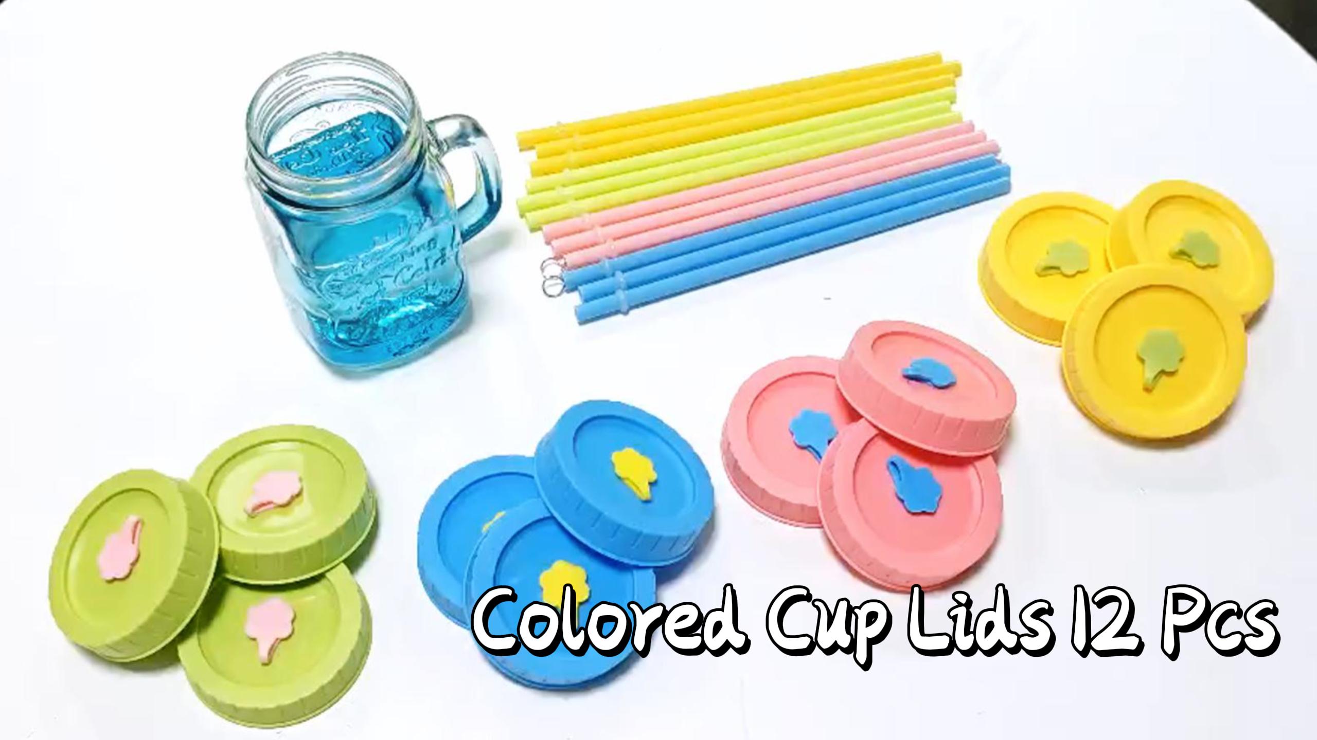 30 Pcs Regular Mouth Mason Jar Lids With Straw Holes - Metal Drinking & Storage Lids
