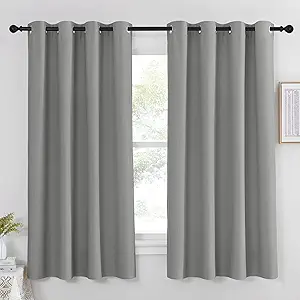 NICETOWN Blackout Curtain & Drape - (Silver Grey Color) Noise Reduction Drapery Thermal Insulated for Living Room/Bedroom, 52 x 63 inches, 1 Panel