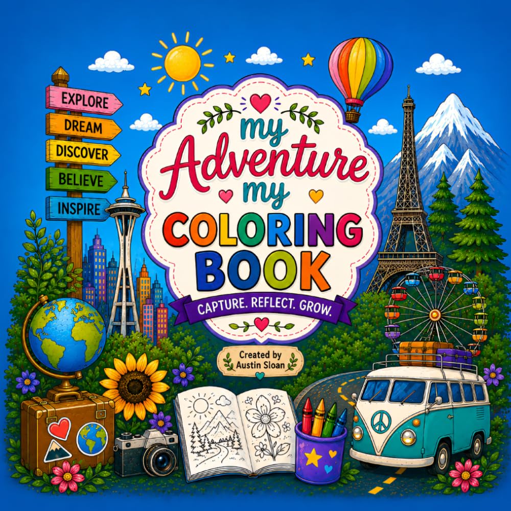 My Adventure My Coloring Book: 44 Uplifting Affirmations Inspired by Places Around the World
