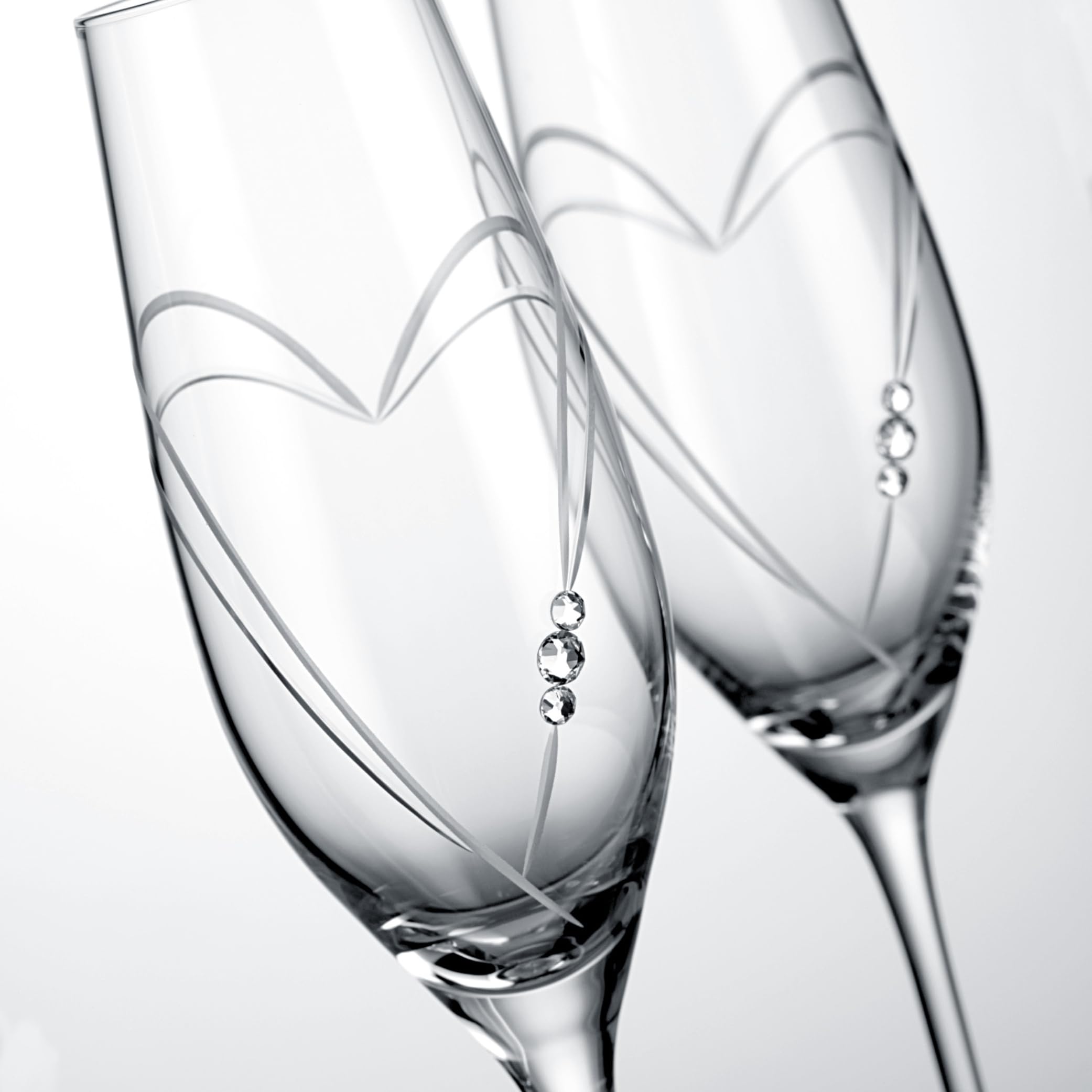 Heart in Heart - Juego de copas de vino (2 unidades, con grabado hecho a mano)