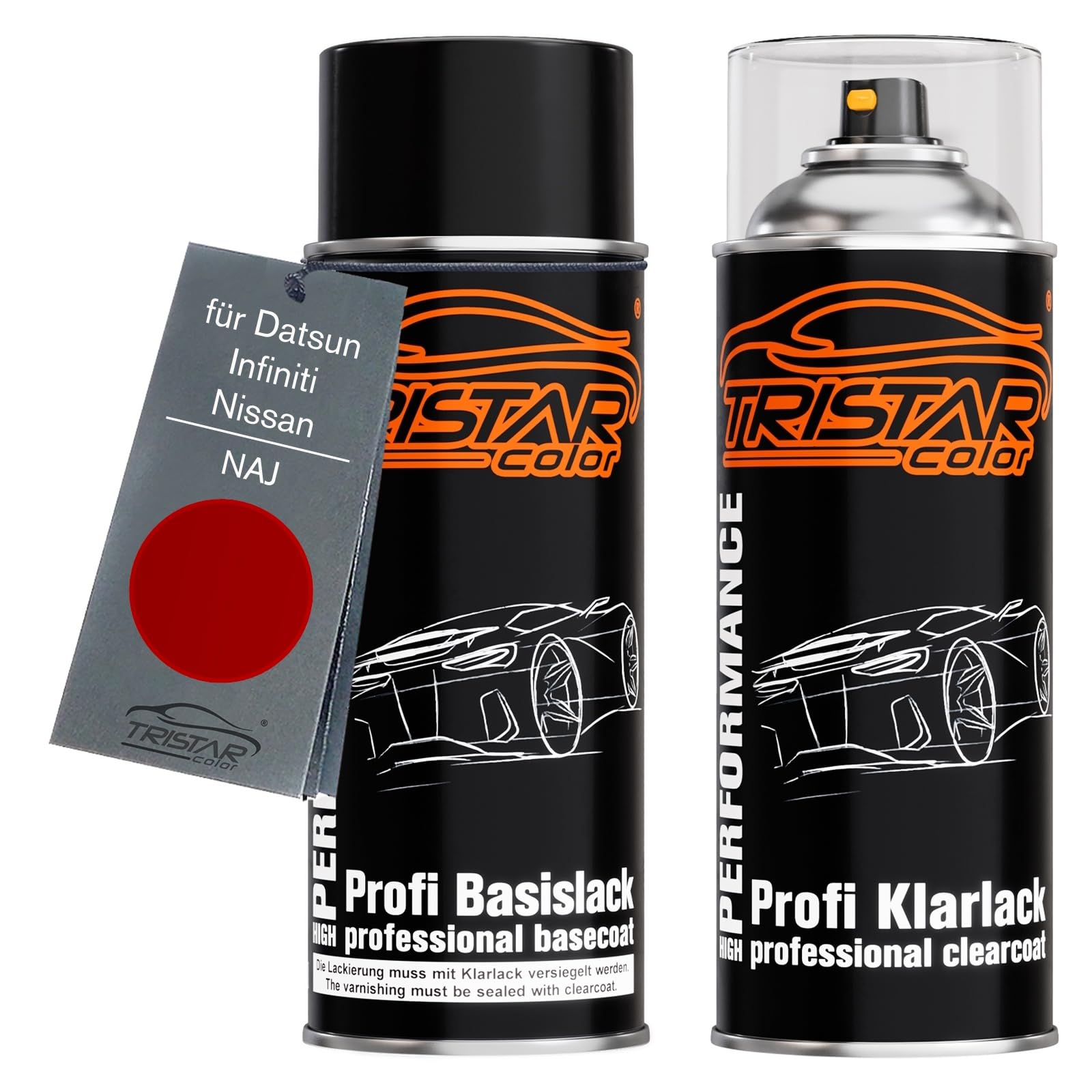 TRISTARcolor Car paint Spray can set for Datsun/Infiniti/Nissan NAJ Magnetic Red Perl Base coat clear coat spray can 400ml