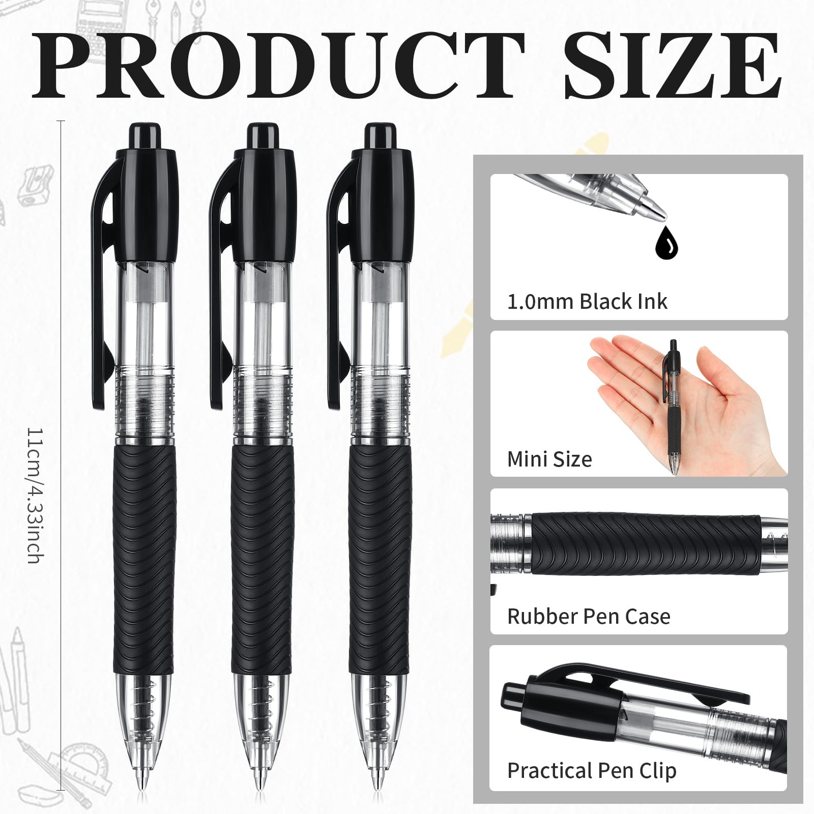 Snapklik.com : Mini Ballpoint Pens Small Pocket 1.0mm Black Ink Pens ...