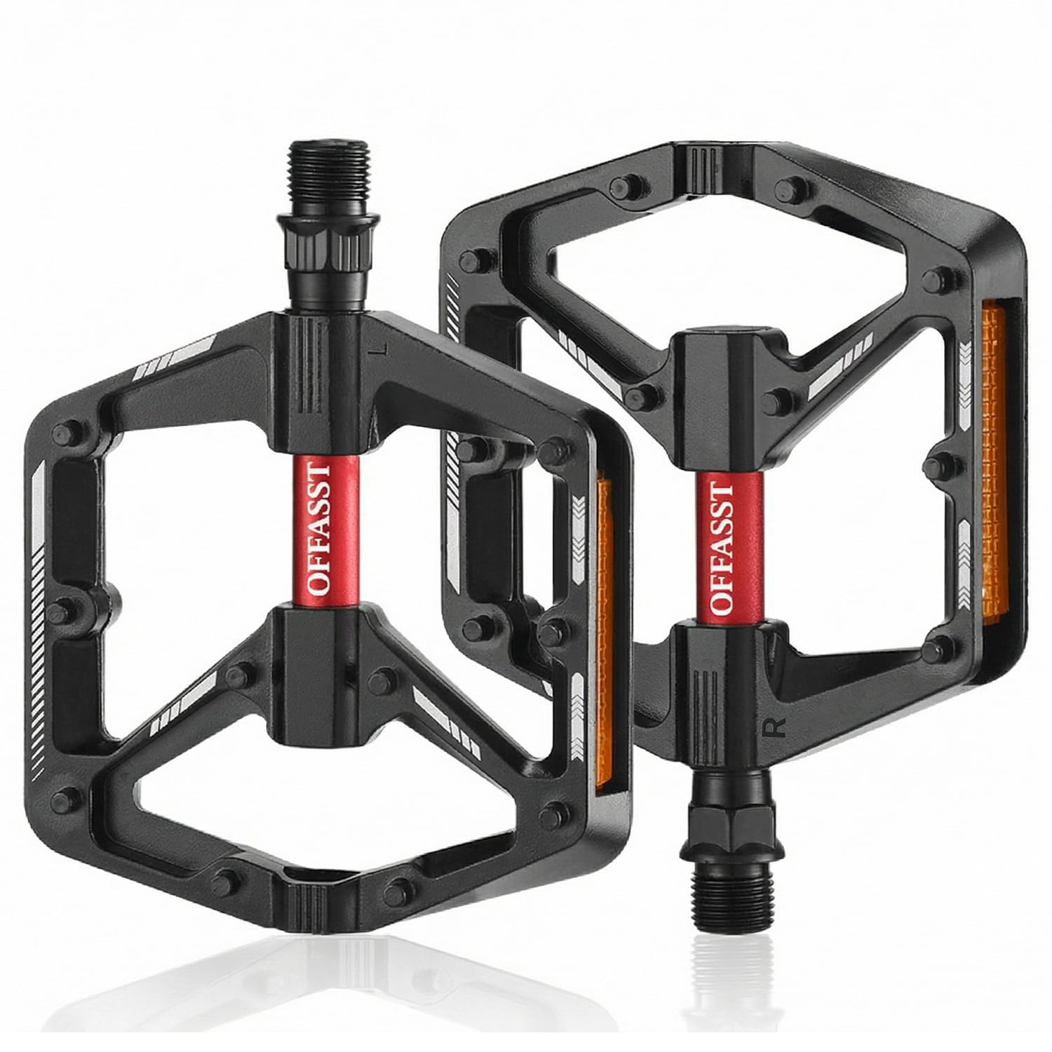 Fahrradpedale Flats, CNC-Aluminium Flats für alle Fahrradttypen - 10 Anti-Rutsch-Stifte, Wasserdichtes Cr-Mo Achslager, 9/16"