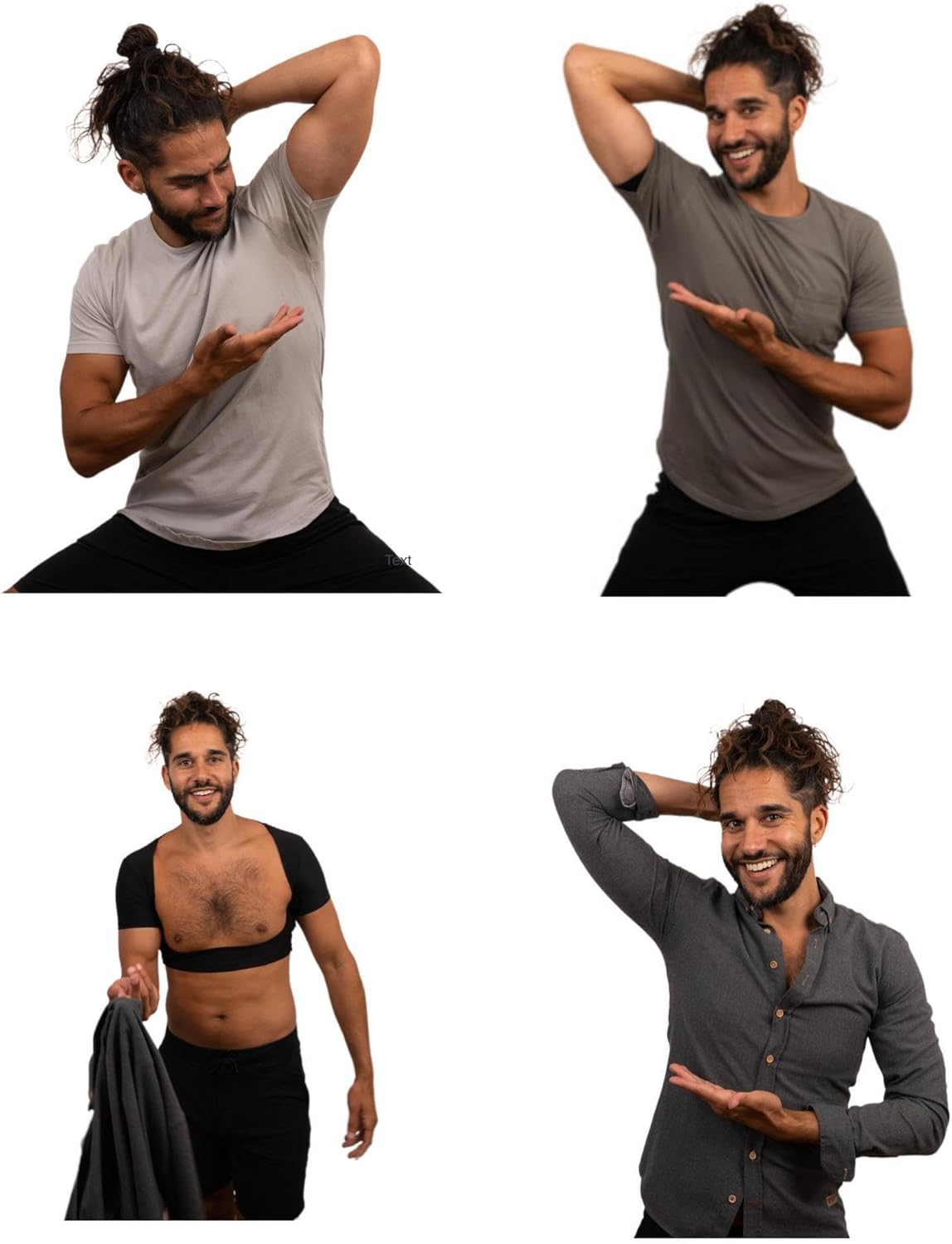 SweatlimitPro Men's Armpit Sweat Vest – High-End, Patented Underarm Protection to Prevent Armpit Sweat Leaks. (US, Alpha, Small, Regular, Regular, Charcoal)